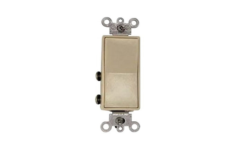 LEVITON Leviton S11-05604-2IS Rocker Switch with Ground Screw, 15 A, 120/277 V, 4-Way, Lead Wire Terminal, Ivory ELECTRICAL LEVITON
