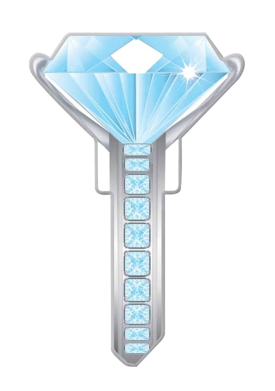 LUCKY LINE Lucky Line Key Shapes Series B102S Key Blank, Diamond, Brass, Enamel-Coated, For: Schlage Locks