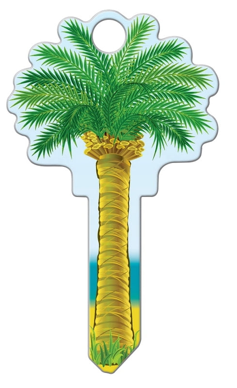 LUCKY LINE Lucky Line Key Shapes Series B112K Key Blank, Palm Tree, Brass, Enamel-Coated, For: Kwikset Locks HARDWARE & FARM SUPPLIES LUCKY LINE