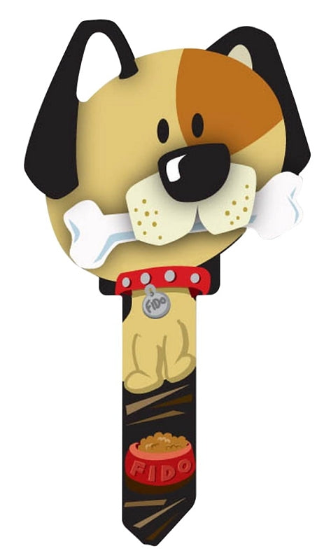 LUCKY LINE Lucky Line Key Shapes Series B114S Key Blank, Dog, Brass, Enamel-Coated, For: Schlage Locks