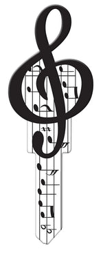 LUCKY LINE Lucky Line Key Shapes Series B125S Key Blank, Music, Brass, Enamel-Coated, For: Schlage Locks