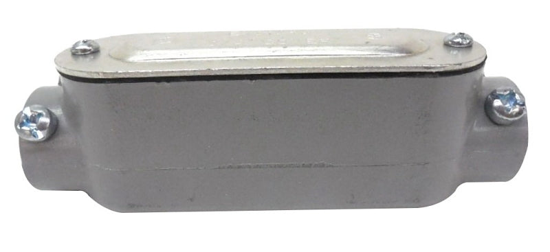 TEDDICO/BWF BWF 301-CGV Conduit Body, C, Thinwall, 3/4 in Hub, 5 in OAL, 2-Hub, Threaded, Aluminum, Gray ELECTRICAL TEDDICO/BWF
