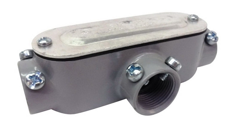 TEDDICO/BWF BWF 701-CGV Conduit Body, 3 -Hub, 3/4 in Hub, Threaded, Aluminum, Gray ELECTRICAL TEDDICO/BWF