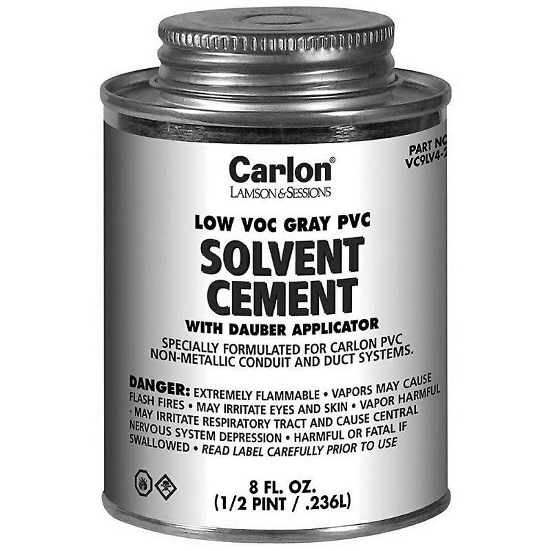CARLON Carlon VC9LV4-24 Solvent Cement, 8 oz, Can, Liquid, Gray