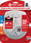 RESIDEO USA LLC Smoke & Carbon Monoxide Alarm, Battery Operated, 2-Pk.