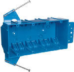 CARLON Carlon B455A-UPC Outlet Box, 4-Gang, PVC, Blue, Bracket ELECTRICAL CARLON