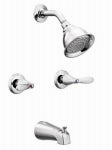 MOEN INC Adler Tub/Shower Faucet, Double Handle, With Showerhead, Chrome