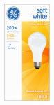 GE GE 11585 Light Bulb, 200 W, A21 Lamp, E26 Medium Lamp Base, 345 Lumens, 2800 K Color Temp, Soft White Light ELECTRICAL GE