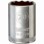 DEWALT DEWALT DWMT74577OSP Drive Hand Socket, 20 mm Socket, 1/2 in Drive, 12-Point, Steel, Polished Chrome Vanadium TOOLS DEWALT