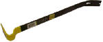 STANLEY STANLEY 55-526 Pry Bar, 21 in L, Slotted Tip, 1-3/4 in W Tip, HCS, Black/Yellow, 1-3/4 in Dia TOOLS STANLEY