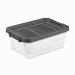 STERILITE Modular Stacking Storage Box, Clear/Gray Lid, 16 Qt. HOUSEWARES STERILITE