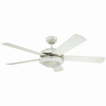 WESTINGHOUSE LIGHTING CORP Comet Ceiling Fan + Dimmable LED Light, White/Reversible Blades, 52 In.