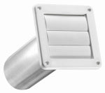 LAMBRO Lambro 267WS Louvered Vent, 5.44 in Dia, 10.63 in L, Plastic, White, Wall Installation PLUMBING, HEATING & VENTILATION LAMBRO