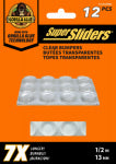 SHEPHERD HDWE. PROD., LLC. Super Sliders Gorilla Glue 1/2 In. Round Clear Furniture Wall Bumpers (12-Pack)