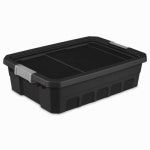 STERILITE Sterilite 14849006 Stacker Tote, Plastic, Black, 25-3/4 in L, 18-3/8 in W, 7-1/4 in H HOUSEWARES STERILITE