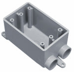 CARLON Carlon E982EFN-CTN Switch Box, 1-Gang, 2-Outlet, PVC, Gray, 3/4 in Hub ELECTRICAL CARLON