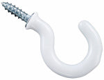 ASSA ABLOY AMERICAS RESIDENTIALI NC Cup Hook, White Vinyl-Coated, 1 In., 30-Pk.