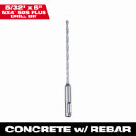 MILWAUKEE Milwaukee MX4 48-20-7308 Rotary Hammer Drill Bit, 5/32 in Dia, 6 in OAL, 4-Cutter, 13/32 in Dia Shank TOOLS MILWAUKEE
