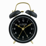 LA CROSSE TECHNOLOGY LTD Twin Bell Quartz Alarm Clock, Battery Operated, Black HOUSEWARES LA CROSSE TECHNOLOGY LTD