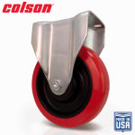 SHEPHERD HDWE. PROD., LLC. 5 in. Red Polyurethane and Steel Rigid Plate Caster HARDWARE & FARM SUPPLIES SHEPHERD HDWE. PROD., LLC.
