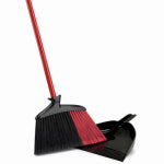 THE LIBMAN COMPANY Libman 905 Angle Broom with Dustpan, 5-1/2 in L Trim, Recycled PET Bristle, Black/Red Bristle, Powder-Coated Steel CLEANING & JANITORIAL SUPPLIES THE LIBMAN COMPANY