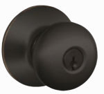 SCHLAGE LOCK Schlage F Series F51A PLY716 Entry Knob, Plymouth, Knob Handle, Aged Bronze, Metal, C Keyway, 2-3/4 in Dimensions, Yes HARDWARE & FARM SUPPLIES SCHLAGE LOCK