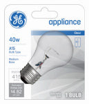 GE GE 15206 Light Bulb, 40 W, A15 Lamp, E26 Medium Lamp Base, 415 Lumens, 2700 K Color Temp, Soft White Light ELECTRICAL GE