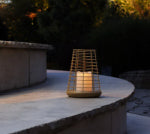FUSION PRODUCTS LTD. Solar Flameless Flickering Candlelight, Bamboo Look Cage, 9 In. High ELECTRICAL FUSION PRODUCTS LTD.