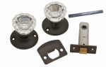 BELWITH PRODUCTS LLC Passage Door Latch Set, Glass Knobs, Vintage Bronze