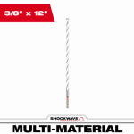 MILWAUKEE ELECTRIC TOOL CORP Shockwave Multi-Material Drill Bit, Impact-Duty Carbide, Hex Shank, 3/8 x 12 In.
