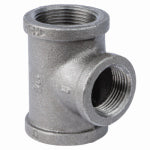 CODA RESOURCES LTD 1-1/4 x 1-1/4 x 1 In. Black Pipe Reducing Tee