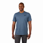 MILWAUKEE ELECTRIC TOOL CORP Freeflex Hybrid Work T-Shirt, Blue, L