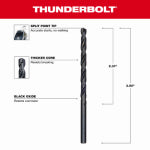 MILWAUKEE Milwaukee Thunderbolt 48-89-2718 Jobber Drill Bit, 3/16 in Dia, 3-1/2 in OAL, Parabolic Flute, 3/16 in Dia Shank TOOLS MILWAUKEE