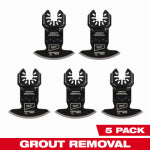 MILWAUKEE ELECTRIC TOOL CORP Open-Lok Oscillating Multi-Tool Grout Removal Blades, Diamond Grit, 5-Pk. TOOLS MILWAUKEE ELECTRIC TOOL CORP