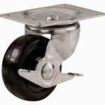 SHEPHERD HDWE. PROD., LLC. Shepherd Hardware 5 In. General-Duty Soft Rubber Swivel Plate Caster with Brake