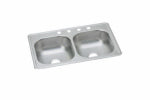 ELKAY SALES INC Dayton Stainless Steel Mobile Home Kitchen Sink, Double Bowls, 4 Holes, 33 x 19 In. PLUMBING, HEATING & VENTILATION ELKAY SALES INC