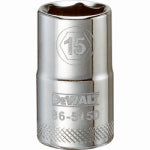 DEWALT DEWALT DWMT86515OSP Drive Socket, 15 mm Socket, 1-1/2 in OAL, 1/2 in Drive, 6-Point, Vanadium Steel, Polished Chrome TOOLS DEWALT
