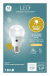 GE GE 93128970 Dusk-To-Dawn LED Bulb, A19 Lamp, 60 W Equivalent, E26/24 Medium Lamp Base, Non-Dimmable, Soft White Light ELECTRICAL GE