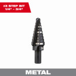 MILWAUKEE ELECTRIC TOOL CORP #3 Step Drill Bit, 1/4 - 3/4 In. TOOLS MILWAUKEE ELECTRIC TOOL CORP