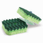 THE LIBMAN COMPANY Libman 2106 Sponge with Suction Hanger, 4 in L, 4 in W, 1.88 in Thick, Cellulose/Synthetic, Green CLEANING & JANITORIAL SUPPLIES THE LIBMAN COMPANY