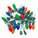 VAST LIGHTING CORP. Christmas 25-Light Set, Multi-Color C9 Ceramic, 25-Ct. HOLIDAY & PARTY SUPPLIES VAST LIGHTING CORP.