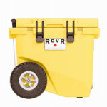 ROVR PRODUCTS RollR 45 Quart Wheeled Hard Cooler with Telescopic Handle (SUNNY SIDE) OUTDOOR LIVING & POWER EQUIPMENT ROVR PRODUCTS