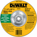 DEWALT DEWALT DW4759 Grinding Wheel, Applicable Materials: Masonry, 7 in Dia, 1/4 in Thick, 5/8-11 in Arbor, 24 Grit TOOLS DEWALT