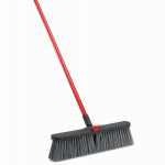 THE LIBMAN COMPANY Libman 878 Push Broom, 4 in L Trim, PET Bristle, 58-3/4 in L, Threaded, Steel Handle, Red CLEANING & JANITORIAL SUPPLIES THE LIBMAN COMPANY