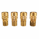 MILTON INDUSTRIES Air Compressor Coupler, M-Style, 1/4 In. FNPT, 4-Pk.