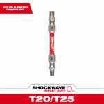 MILWAUKEE Milwaukee SHOCKWAVE 48-32-4313 Power Bit, T20, T25 Drive, Torx Drive, 1/4 in Shank, Hex Shank, 2-3/8 in L TOOLS MILWAUKEE