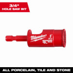 MILWAUKEE Milwaukee Diamond Plus 49-56-0515 Hole Saw, 3/4 in Dia, 1 in D Cutting, Diamond Grit Cutting Edge TOOLS MILWAUKEE