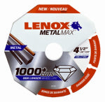 LENOX Lenox MetalMax 1972921 Cut-Off Wheel, 4-1/2 in Dia, 3/64 in Thick, 7/8 in Arbor, 40, 50 Grit, Diamond Abrasive TOOLS LENOX