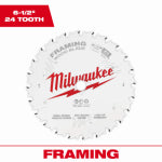 MILWAUKEE Milwaukee 48-40-0620 Circular Saw Blade, 6-1/2 in Dia, 5/8 in Arbor, 24-Teeth, Cobalt/Tungsten Carbide Cutting Edge TOOLS MILWAUKEE