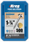 KREG TOOL COMPANY Pocket Hole Screws, Self-Drilling, Washer Head, #7 Fine Thread x 1-1/4-In., 500-Ct.